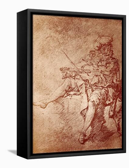 The Violinist-Jean Antoine Watteau-Framed Premier Image Canvas