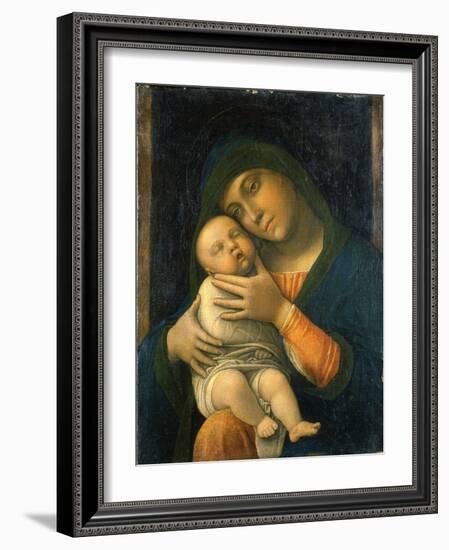 The Virgin and Child, 1490-95 (Oil on Wood)-Andrea Mantegna-Framed Giclee Print