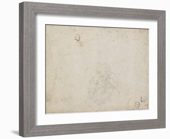 The Virgin and Child Adored (Lead Point over Indentations with the Stylus on Off-White Paper)-Leonardo da Vinci-Framed Giclee Print