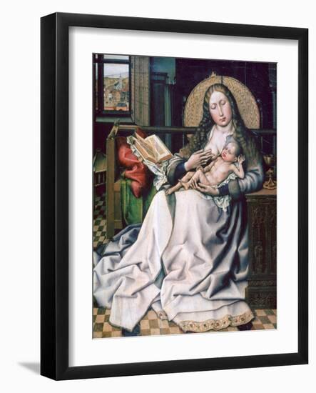 The Virgin and Child before a Firescreen, 1440-Robert Campin-Framed Giclee Print