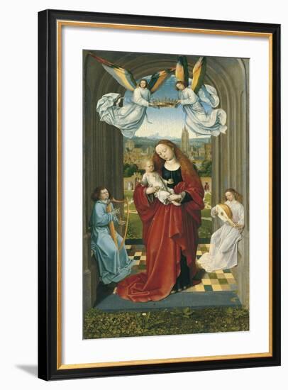 The Virgin and Child Between Angels-null-Framed Giclee Print