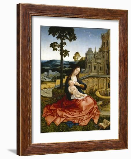 The Virgin and Child by a Fountain-Bernard van Orley-Framed Giclee Print