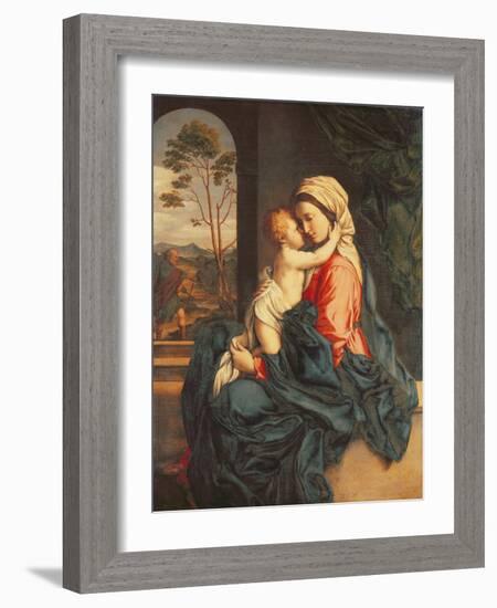 The Virgin and Child Embracing-Giovanni Battista Salvi da Sassoferrato-Framed Giclee Print