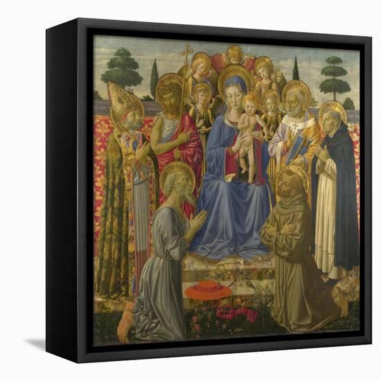 The Virgin and Child Enthroned Among Angels and Saints, 1460S-Benozzo Gozzoli-Framed Premier Image Canvas