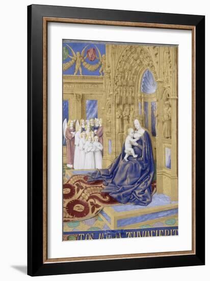 The Virgin and Child Enthroned (Hours of Étienne Chevalie)-Jean Fouquet-Framed Giclee Print