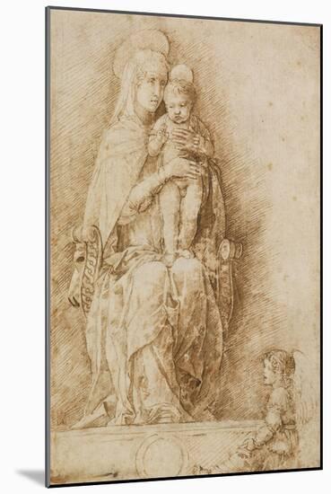 The Virgin and Child Enthroned with an Angel-Andrea Mantegna-Mounted Art Print
