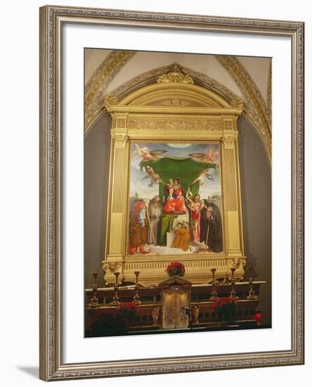 The Virgin and Child Enthroned with Saints, 1521-Lorenzo Lotto-Framed Photographic Print