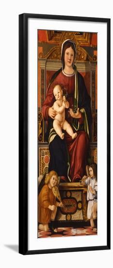 The Virgin and Child Enthroned with Two Musician Angels, 1508-1510-Cristoforo Caselli-Framed Giclee Print