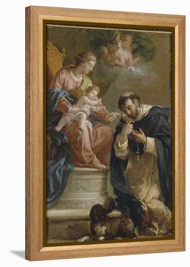 The Virgin and Child Giving the Rosary to St. Dominic-Etienne Parrocel-Framed Premier Image Canvas