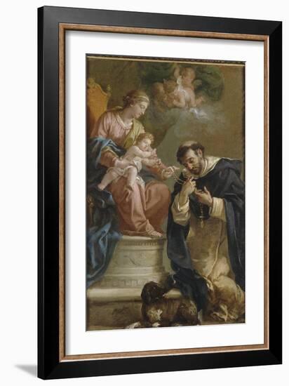 The Virgin and Child Giving the Rosary to St. Dominic-Etienne Parrocel-Framed Giclee Print