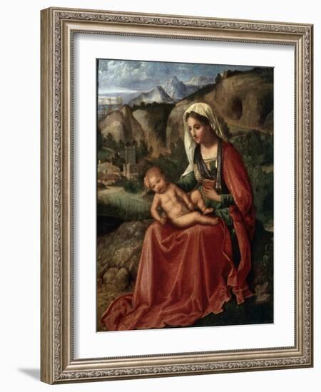 The Virgin and Child in a Landscape, C1503-Giorgione-Framed Giclee Print