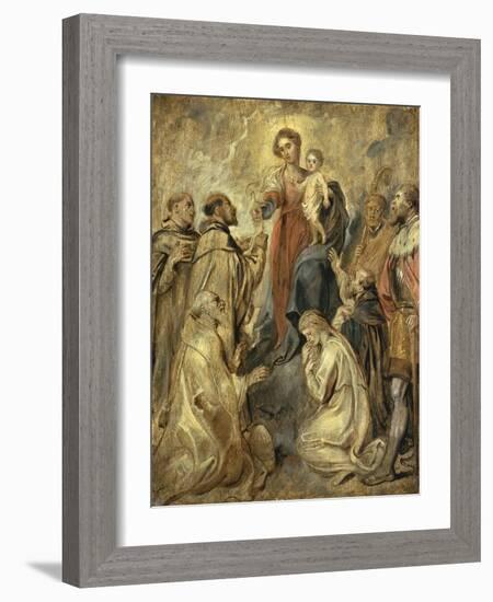 The Virgin and Child of the Rosary-Herri Met De Bles-Framed Giclee Print