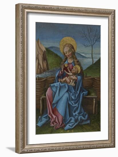 The Virgin and Child on a Grassy Bench-Martin Schongauer-Framed Giclee Print