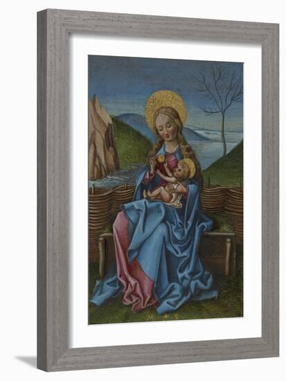 The Virgin and Child on a Grassy Bench-Martin Schongauer-Framed Giclee Print