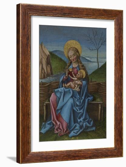The Virgin and Child on a Grassy Bench-Martin Schongauer-Framed Giclee Print
