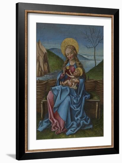 The Virgin and Child on a Grassy Bench-Martin Schongauer-Framed Giclee Print