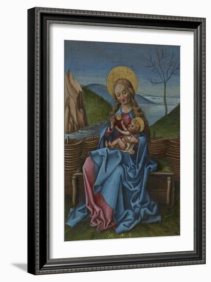 The Virgin and Child on a Grassy Bench-Martin Schongauer-Framed Giclee Print