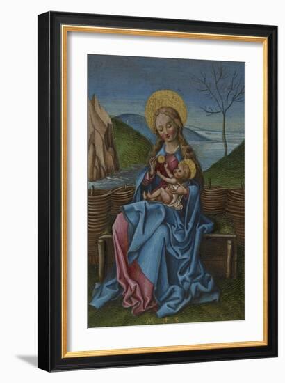 The Virgin and Child on a Grassy Bench-Martin Schongauer-Framed Giclee Print