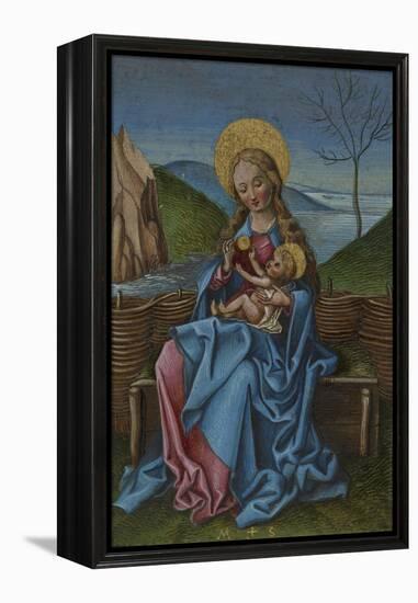 The Virgin and Child on a Grassy Bench-Martin Schongauer-Framed Premier Image Canvas