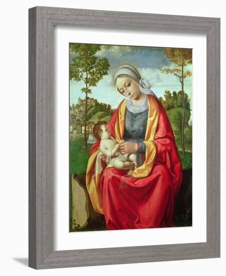 The Virgin and Child (Panel)-Andrea Previtali-Framed Giclee Print