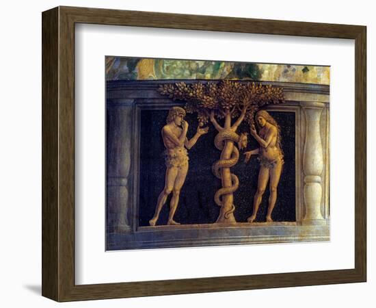 The Virgin and Child Surrounded by Six Saints and Worshiped by the Marquis of Mantua, Francois II D-Andrea Mantegna-Framed Giclee Print