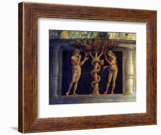 The Virgin and Child Surrounded by Six Saints and Worshiped by the Marquis of Mantua, Francois II D-Andrea Mantegna-Framed Giclee Print