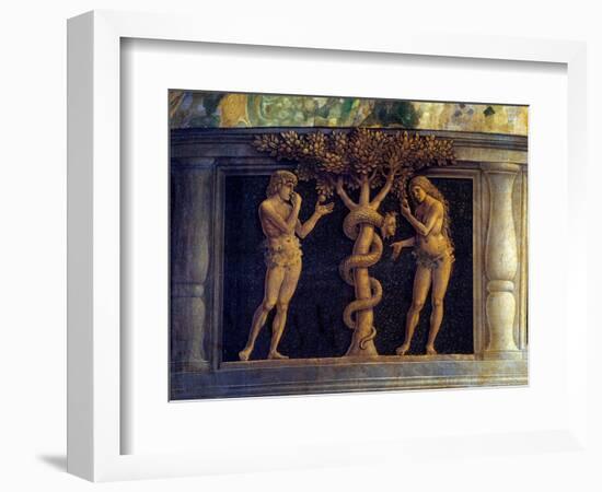 The Virgin and Child Surrounded by Six Saints and Worshiped by the Marquis of Mantua, Francois II D-Andrea Mantegna-Framed Giclee Print