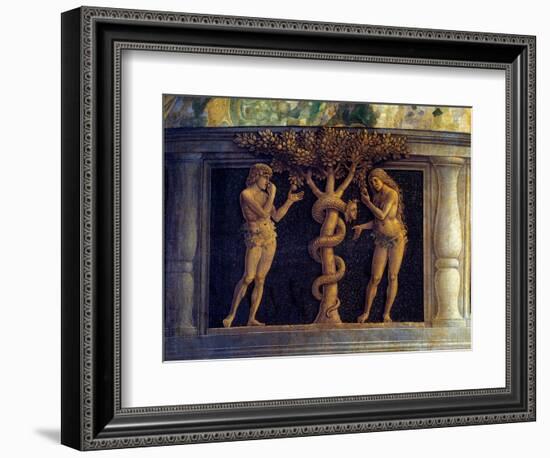 The Virgin and Child Surrounded by Six Saints and Worshiped by the Marquis of Mantua, Francois II D-Andrea Mantegna-Framed Giclee Print