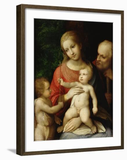 The Virgin and Child Surrounded by St John the Baptist and St Joseph, 1517-null-Framed Giclee Print