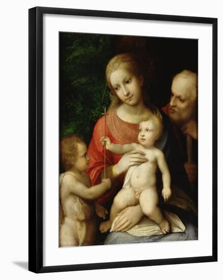 The Virgin and Child Surrounded by St John the Baptist and St Joseph, 1517-null-Framed Giclee Print