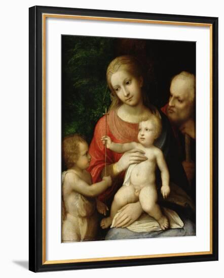 The Virgin and Child Surrounded by St John the Baptist and St Joseph, 1517-null-Framed Giclee Print