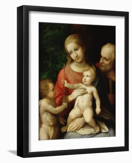 The Virgin and Child Surrounded by St John the Baptist and St Joseph, 1517-null-Framed Giclee Print