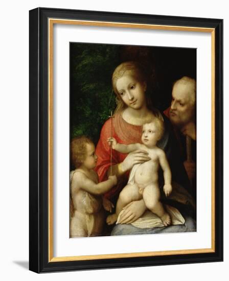 The Virgin and Child Surrounded by St John the Baptist and St Joseph, 1517-null-Framed Giclee Print