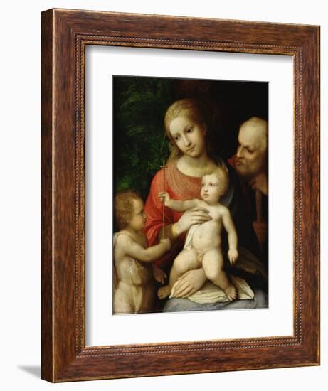 The Virgin and Child Surrounded by St John the Baptist and St Joseph, 1517-null-Framed Giclee Print