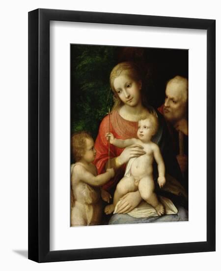 The Virgin and Child Surrounded by St John the Baptist and St Joseph, 1517-null-Framed Giclee Print