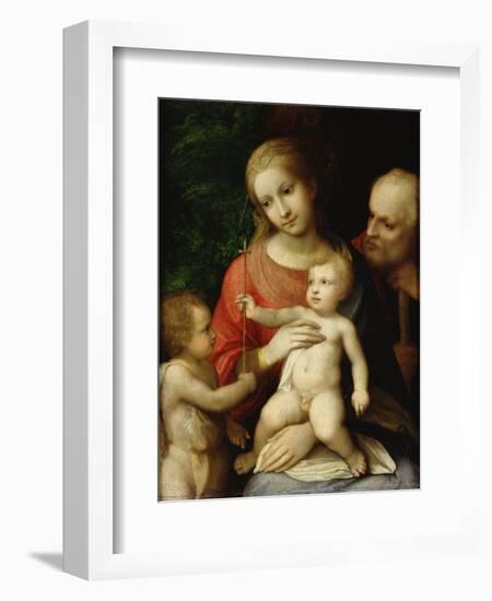 The Virgin and Child Surrounded by St John the Baptist and St Joseph, 1517-null-Framed Giclee Print