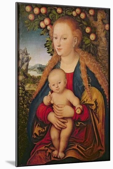 The Virgin and Child under an Apple Tree, 1520-26-Lucas Cranach the Elder-Mounted Giclee Print