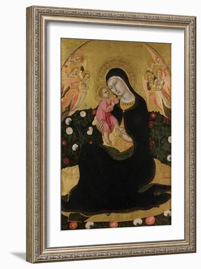 The Virgin and Child with Angels (Madonna of Humilit), Mid of the 15th C-Sano di Pietro-Framed Giclee Print