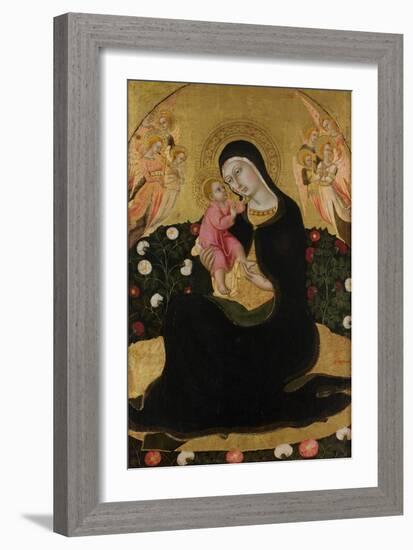 The Virgin and Child with Angels (Madonna of Humilit), Mid of the 15th C-Sano di Pietro-Framed Giclee Print