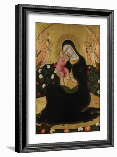 The Virgin and Child with Angels (Madonna of Humilit), Mid of the 15th C-Sano di Pietro-Framed Giclee Print