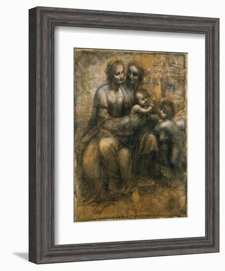 The Virgin and Child with Saint Anne and Saint John the Baptist, C1500-Leonardo da Vinci-Framed Giclee Print