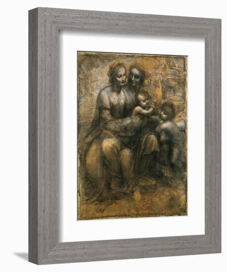 The Virgin and Child with Saint Anne and Saint John the Baptist, C1500-Leonardo da Vinci-Framed Giclee Print