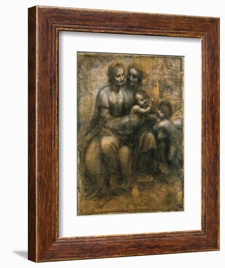 The Virgin and Child with Saint Anne and Saint John the Baptist, C1500-Leonardo da Vinci-Framed Giclee Print