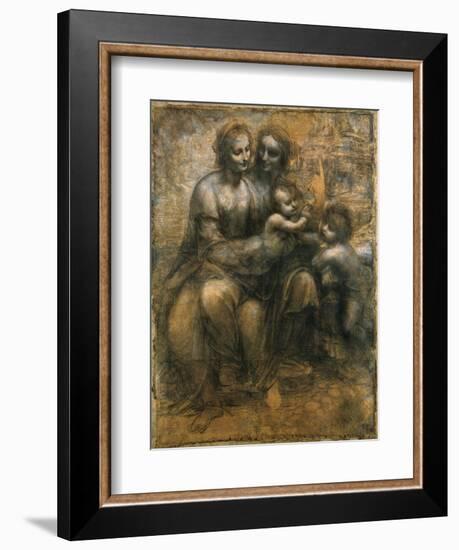 The Virgin and Child with Saint Anne and Saint John the Baptist, C1500-Leonardo da Vinci-Framed Giclee Print