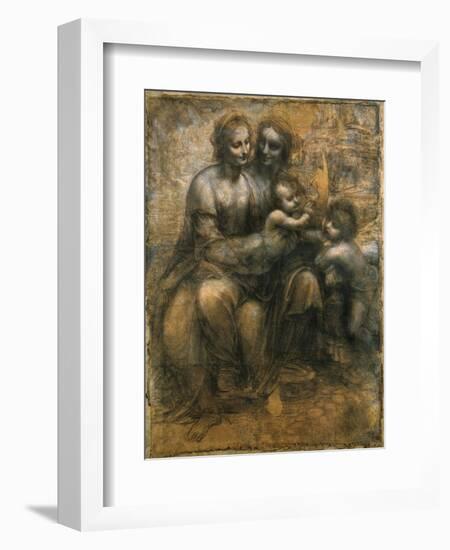 The Virgin and Child with Saint Anne and Saint John the Baptist, C1500-Leonardo da Vinci-Framed Giclee Print