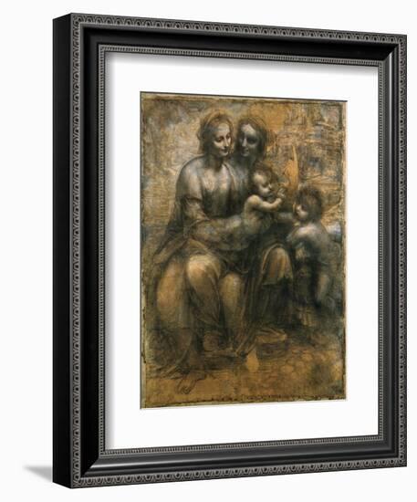 The Virgin and Child with Saint Anne and Saint John the Baptist, C1500-Leonardo da Vinci-Framed Giclee Print