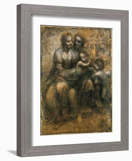 The Virgin and Child with Saint Anne and Saint John the Baptist, C1500-Leonardo da Vinci-Framed Giclee Print