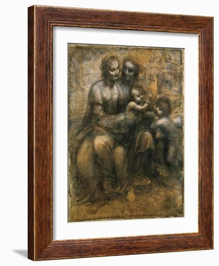 The Virgin and Child with Saint Anne and Saint John the Baptist, C1500-Leonardo da Vinci-Framed Giclee Print