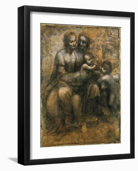 The Virgin and Child with Saint Anne and Saint John the Baptist, C1500-Leonardo da Vinci-Framed Giclee Print