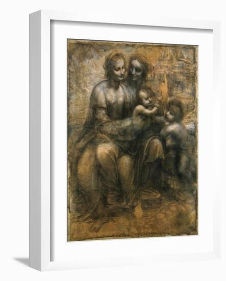 The Virgin and Child with Saint Anne and Saint John the Baptist, C1500-Leonardo da Vinci-Framed Giclee Print